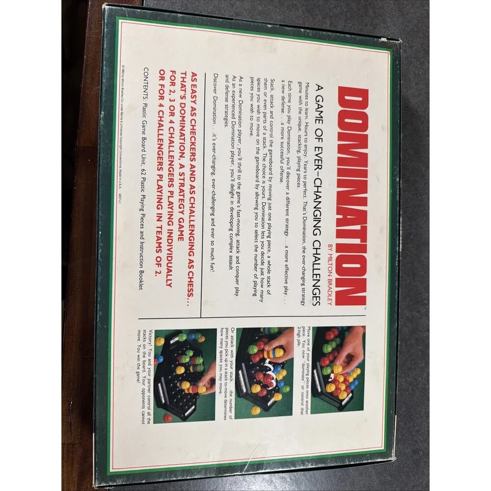 DOMINATION Board Game Vintage 1982 Milton Bradley in Original Box Complete NICE